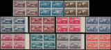 Romania 1947 - Uzuale Mihai - Vederi LP 219, blocuri de 4 timbre MNH, Regi, Nestampilat