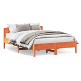 Cumpara ieftin Cadru pat fara saltea, maro ceruit, 160x200 cm, lemn masiv pin