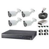 SISTEM COMPLET, SUPRAVEGHERE MONITORIZARE VIDEO CCTV FULL HD, DVR 4 CAMERE INTERIOR EXTERIOR