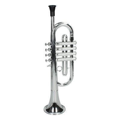Trompeta de jucarie din plastic metalizat, 4 note foto