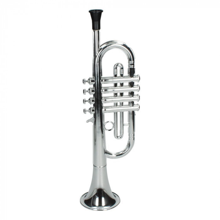 Trompeta de jucarie din plastic metalizat, 4 note