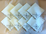 Set 8 Servete de masa Vintage din bumbac cu broderie manuala
