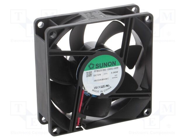 Ventilator SUNON DC axial 12V 80x80x25mm 97m3/h 44dBA