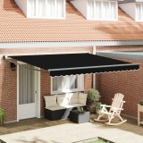 Marchiză retractabilă manuală vidaXL Negru 400x300 cm
