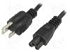 Cablu alimentare AC, 1.5m, 3 fire, culoare negru, IEC C5 mama, NEMA 5-15 (B) mufa, ESPE -