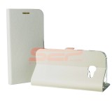 Husa Flip Stand Magnetica Samsung Galaxy A3 2017, Piele Eco, Alb