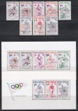 Dominicană 1957 - Jocurile Olimpice - Atleți celebri, Serie + PA + 2 Blocuri, SET COMPLET, MNH