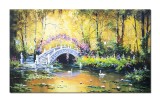 Cumpara ieftin Tablou celebru pictat manual living, Podul japonez, 100x60cm ulei pe panza, reproducere Claude Monet