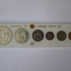 Rar! Panama set 6 monede 1966 Proof:1(arg),1/2(arg),1/4,1/10 Balboa,1,5 Centesi.