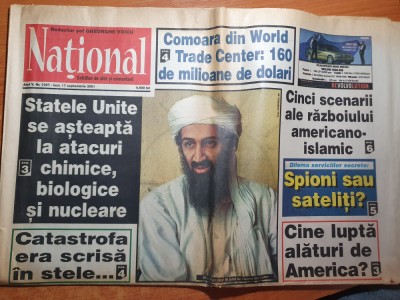 national 17 septembrie 2001-articole atentatul terorist de la turnurile gemene foto