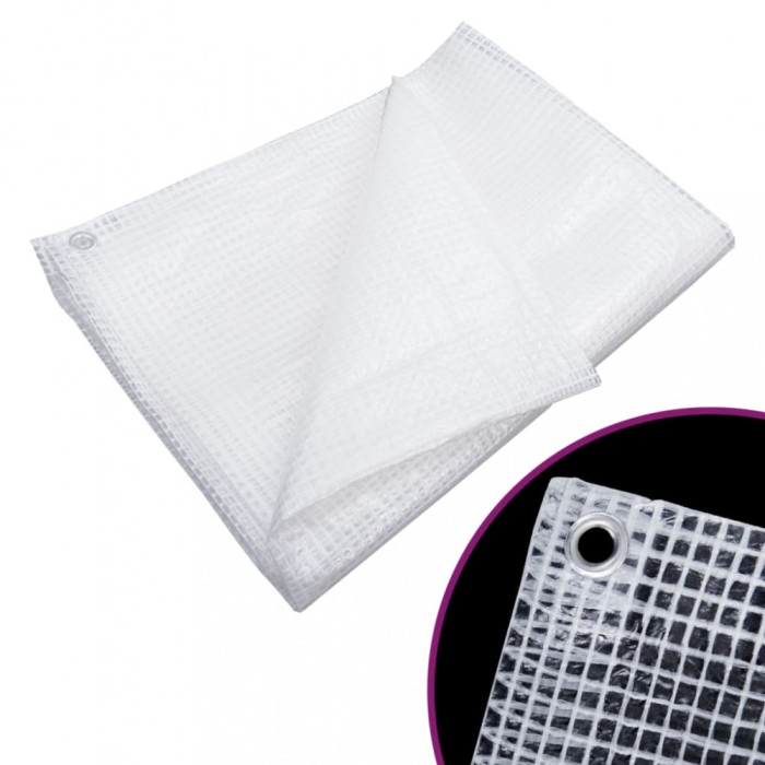 vidaXL Prelată Leno 140 g/m&sup2;, alb, 4x5 m
