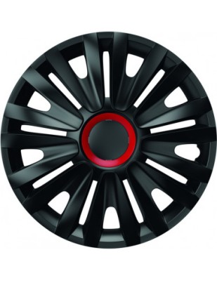 Set capace roti 16` negre cu inel rosu royal 4buc foto