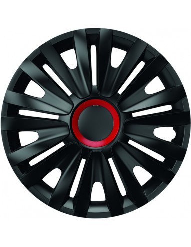 Set capace roti 16` negre cu inel rosu royal 4buc