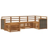 vidaXL Set canapea sectională 5 pcs natural Lemn Solid de Acacia 3384555