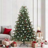 VidaXL Brad de Crăciun artificial Verde 210 cm PVC și metal și plastic 3395562