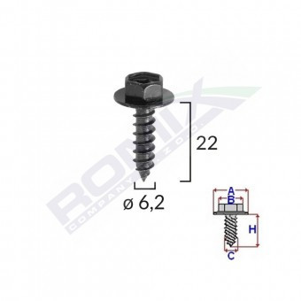 SURUB FIXARE ELEMENTE MOTOR PENTRU TOYOTA 6.2X22MM SET 10 BUC