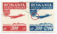 Romania, LP 200/1946, Organizatia Sportul Popular, P.A., eroare, oblit. foto