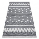 Covor ECO SISAL BOHO MOROC Geometric 22321 franjuri - două niveluri de l&acirc;nă cremă / gri, covor reciclat, 175x270 cm, Dreptunghi