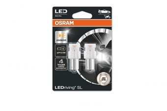 SET 2 BECURI AUXILIARE CU LED 12V (PY21W) AMBER BLI OSRAM foto