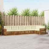 vidaXL Set de canapele de exterior cu pernă 6 pcs Natural și Crem 3373545