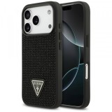 Husa pentru Apple iPhone 17 Pro, Guess, Rhinestone Triangle Logo, Neagra