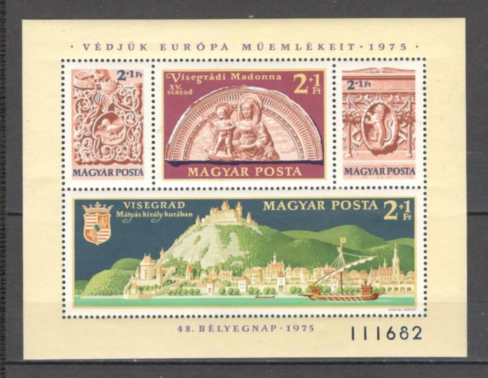 Ungaria.1975 Anul ocrotirii monumentelor-Bl. SU.408