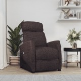 VidaXL Fotoliu cu ridicare, maro &icirc;nchis, material textil
