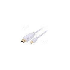 Cablu DisplayPort - DisplayPort, DisplayPort mufa, mini DisplayPort mufa, 2m, alb, Goobay - 52859