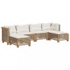 Set canapele de gradina cu perne, 6 piese, bej, poliratan