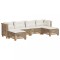Set canapele de gradina cu perne, 6 piese, bej, poliratan