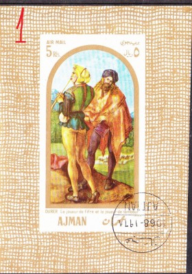A10 XC 54 - Colita foarte veche - Ajman - pictura - nedantelata foto