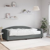 Cumpara ieftin Pat de zi Gossi cu saltea, 100x200 cm, Textil Gri Inchis, Canapea extensibila