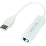 Cumpara ieftin CABLU USB LOGILINK adaptor USB 2.0 (T) la RJ45 (M) 10cm 10/100 Mbit/s alb UA0144B