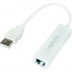 CABLU USB LOGILINK adaptor USB 2.0 (T) la RJ45 (M) 10cm 10/100 Mbit/s alb UA0144B foto