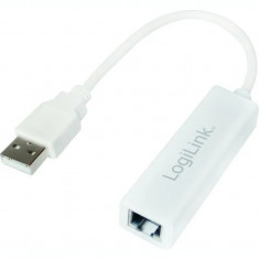 CABLU USB LOGILINK adaptor USB 2.0 (T) la RJ45 (M) 10cm 10/100 Mbit/s alb UA0144B
