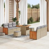 VidaXL Set de canapele pentru grădină Manual 9 pcs bej și gri deschis 3363257