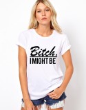Tricou dama alb - Bitch - L, THEICONIC
