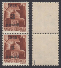 ROMANIA 1945 ARDEALUL DE NORD ORADEA I 3P/20F PERECHE TIP 1 + TIP 2 MNH BODOR foto