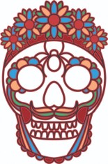 Sticker decorativ, Craniu , Rosu, 85 cm, 4908ST foto