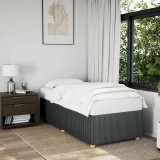 VidaXL Cadru de pat de o persoană, gri &icirc;nchis, textil