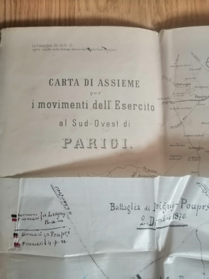 Mappa con le azioni militari della guerra franco-prussiana del 1870-1871 foto