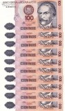 PERU lot 10 buc. X 100 intis 1987 UNC!!!