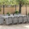 vidaXL Set de masă pentru grădină 13 pcs Gri deschis Rattan poli 3378627
