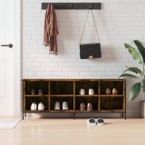 vidaXL Pantofar, stejar fumuriu, 131x35x50 cm, lemn compozit