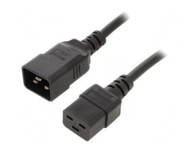 Cablu Alimentare IEC C19 Mamă la IEC C20 Tată 1m Negru 16A foto