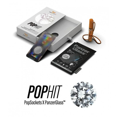 Set Folie+Popsockets Swarovski+Spray Dezinfectant Panzer pentru iPhone X/Xs/11 Pro Negru foto