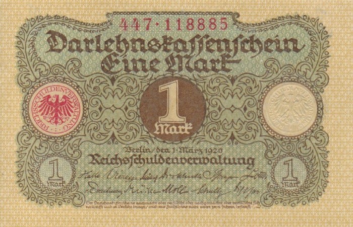 GERMANIA 1 marca 1920 AUNC!!!
