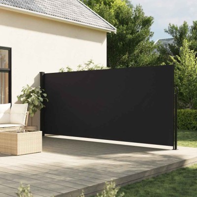 Copertină laterală retractabilă, negru, 180x600 cm foto