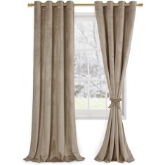 Set doua draperii catifea blackout, grej