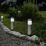 Cumpara ieftin Lampa Solara LED tip Stalpisor din Metal Satinat, Lumina Alb Rece, Inaltime 37cm, Garden Of Eden